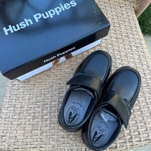 Hush Puppies Gavin Black Formal Shoes Boys - Size 1W- NEW IN BOX (HP853916)